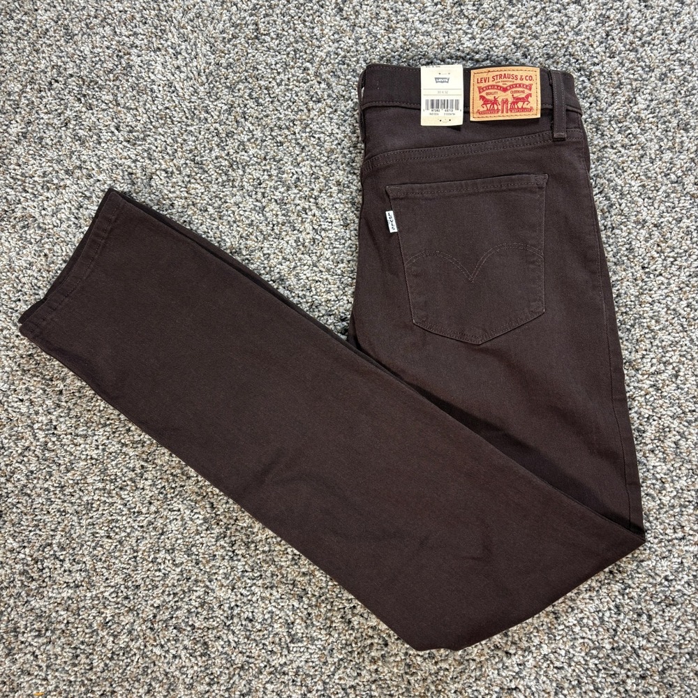 Levi's 314 30x32 Shaping Straight Jeans Brown Mid Rise Tummy Slimming NWT